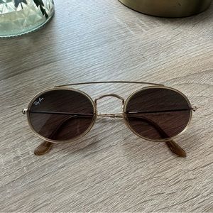 Ray-Ban 3847N Oval Double Bridge Sunglasses - Pink/Brown Gradient